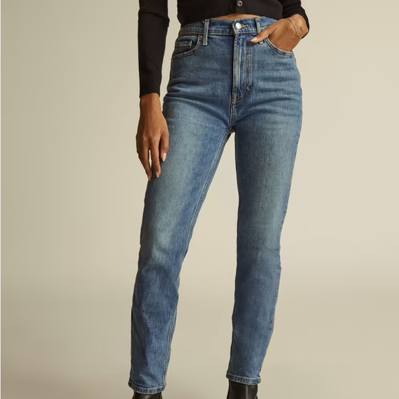 Everlane Denim - Everlane The Original Cheeky® Jean Distressed Pattern Blue Jeans